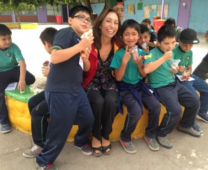 Secretaria General Cormup, Loreto Ditzel, en recreo saludable con estudiantes